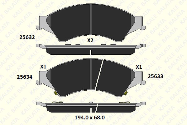 Ford Ranger 2011-2015 Arası 3.2 TDCi 4x4, 2.2 TDCi, 2.2 TDCi 4x4 Kale Marka Ön Balata
