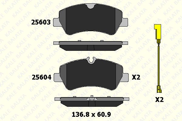 Ford Transit Custom 2012-2016 Arası 2.2 TDCi Kale Marka Arka Balata