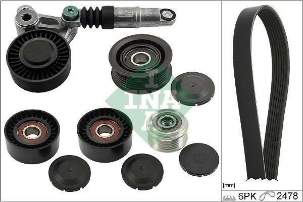 Porsche Cayenne 2010-2014 Arası 3.0 Diesel INA Marka Vantilatör Kayış Seti