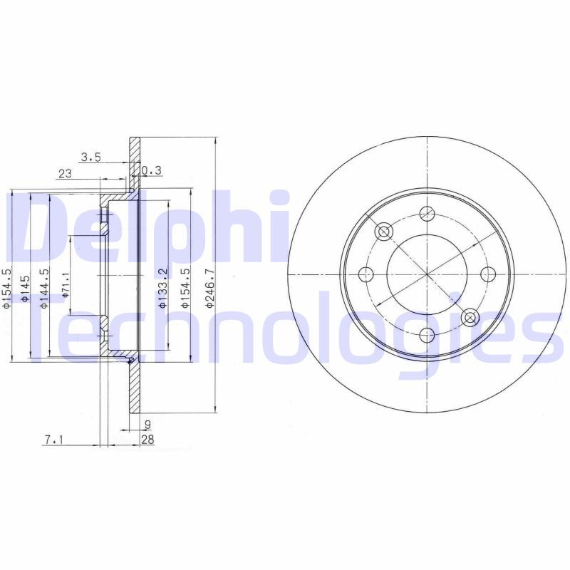 Citroen Berlingo 1996-2011 Arası 1.1 i, 1.4 i Delphi Marka Arka Fren Diski