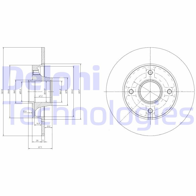 Peugeot 307 2000-2012 Arası 1.4 HDi, 2.0 HDi 110, 2.0 HDi 90, 1.6, 1.6 16V, 1.4, 2.0 HDI 110, 2.0 HDI 90, 2.0 16V Delphi Marka Arka Fren Diski