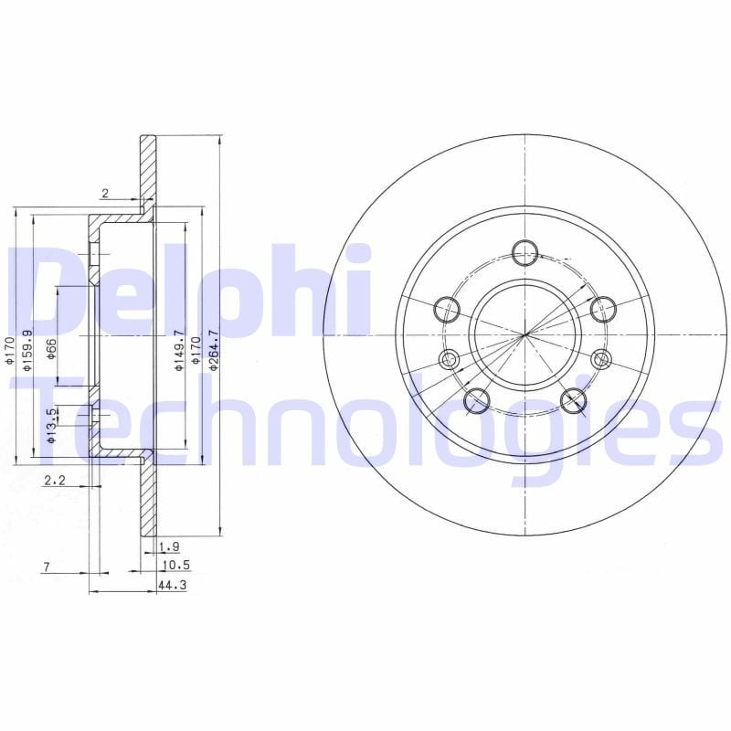 Renault Safrane 1992-2000 Arası 2.5 dT, 3.0 V6, 2.0 16V Delphi Marka Arka Fren Diski