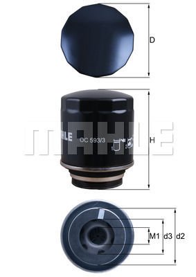 Volkswagen Jetta 2008-2012 Arası 1.2 TSI Mahle Marka Yağ Filtresi