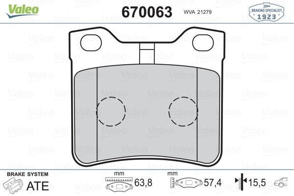 Peugeot 406 1995-2005 Arası 2.0 Turbo Valeo Marka Arka Balata
