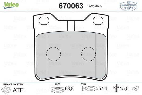 Peugeot 406 1995-2005 Arası 2.0 16V Valeo Marka Arka Balata