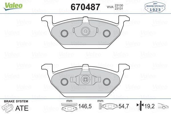 Seat Ibiza 2002-2018 Arası 1.2 TDI Valeo Marka Ön Balata