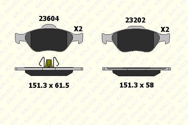 Ford Fiesta 1995-2006 Arası 1.3 i Kale Marka Ön Balata