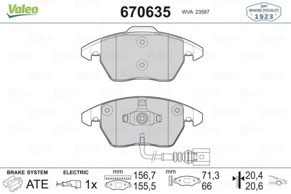 Seat Ibiza 2008-2018 Arası 1.2 TDI Valeo Marka Ön Balata Fişli