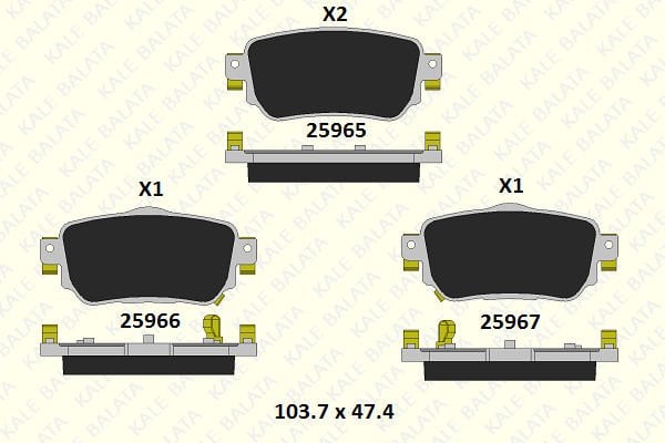 Renault Kadjar 2015-2019 Arası 1.5 dCi 110, 1.6 dCi 130 Kale Marka Arka Balata