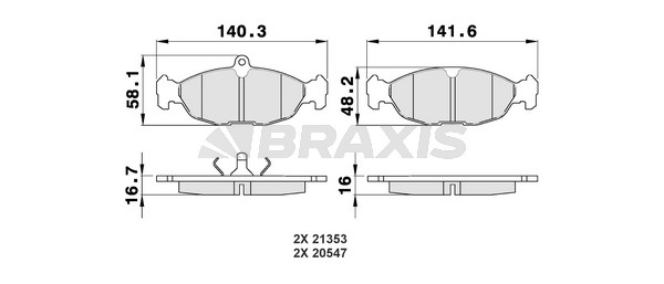 Opel Corsa 1982-2002 Arası 1.2 S Braxis Marka Ön Balata