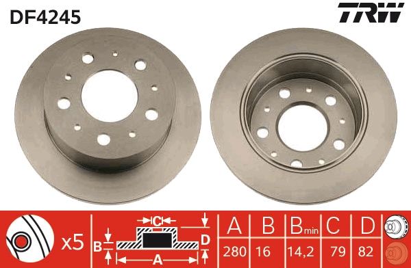 Citroen Jumper 1994-2002 Arası 2.5 D 4x4 TRW Marka Arka Fren Diski