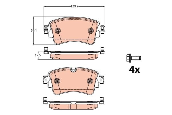 Audi A4 2015-2019 Arası 2.0 TFSI TRW Marka Arka Balata