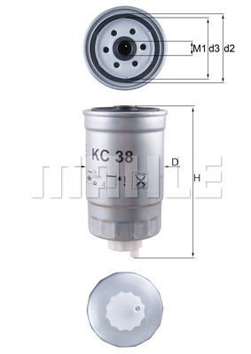 Ford Fiesta 1983-1989 Arası 1.6 D Mahle Marka Mazot Yakıt Filtresi
