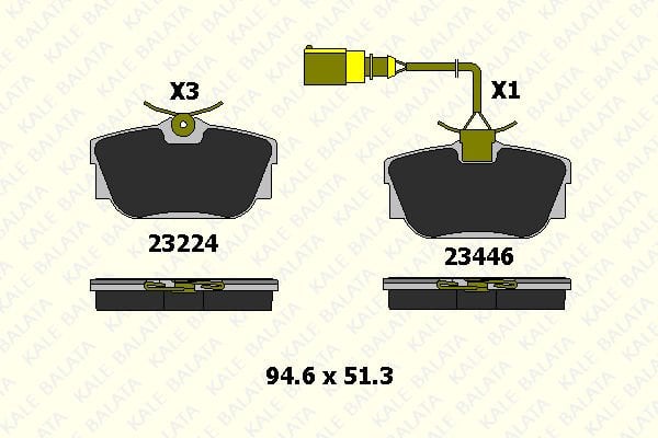 Volkswagen Transporter 1990-2004 Arası 2.4 D Syncro, 2.5 Syncro, 2.4 D, 2.5, 1.9 TD, 2.0, 2.5 TDI, 2.5 TDI Syncro Kale Marka Arka Balata