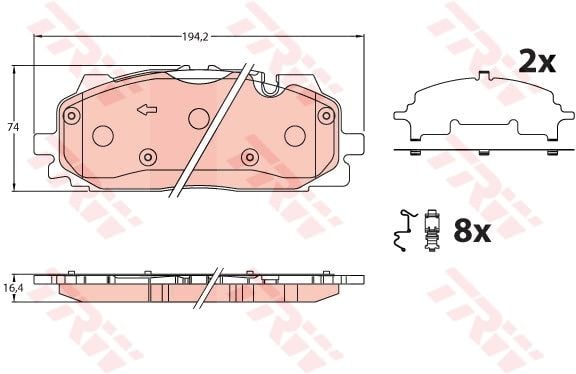 Audi A4 2015-2019 Arası 1.4 TFSI TRW Marka Ön Balata