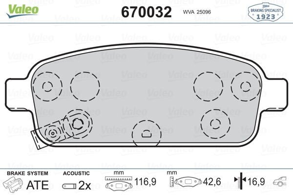 Opel Astra 2010-2015 Arası 2.0 CDTI Valeo Marka Arka Balata