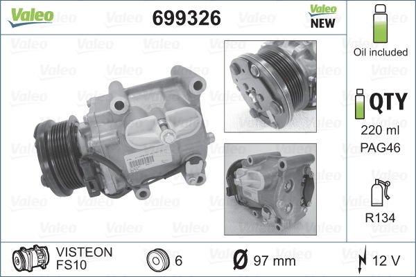 Ford Ka 1996-2008 Arası 1.3 i Valeo Marka Klima Kompresörü