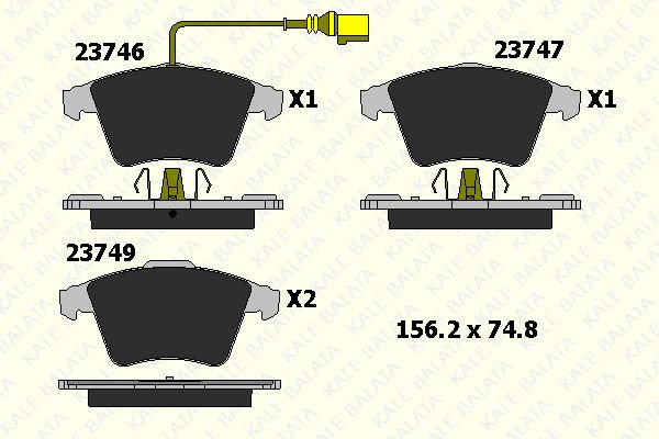Volkswagen Transporter 2003-2015 Arası 2.0 TDI, 1.9 TDI, 2.0 TDI 4motion Kale Marka Ön Balata