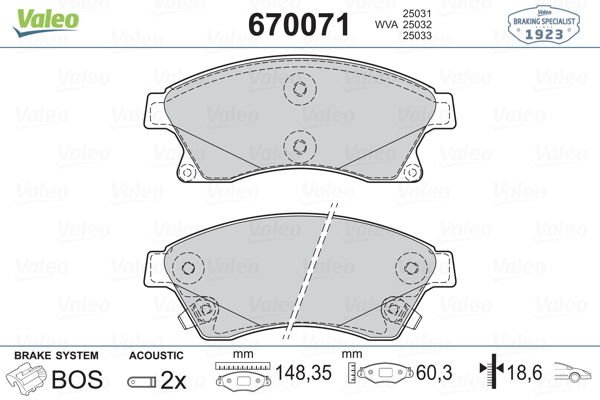 Opel Astra 2010-2015 Arası 1.4 Turbo Valeo Marka Ön Balata