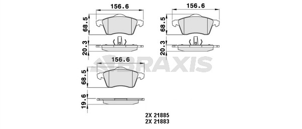 Volkswagen Transporter 1990-2004 Arası 2.4 D Syncro Braxis Marka Ön Balata
