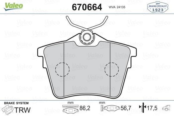 Peugeot 407 2004-2011 Arası 2.0 Valeo Marka Arka Balata