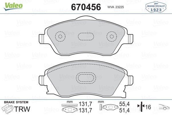 Opel Corsa 2000-2012 Arası 1.8 Valeo Marka Ön Balata