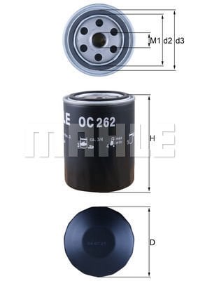 Volkswagen Transporter 1990-2004 Arası 1.9 TD Mahle Marka Yağ Filtresi