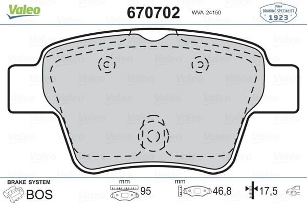 Peugeot 307 2000-2012 Arası 1.4 HDi Valeo Marka Arka Balata