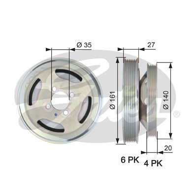 Fiat Fiorino 2007-2011 Arası 1.3 D Multijet Gates Marka Krank Kasnağı