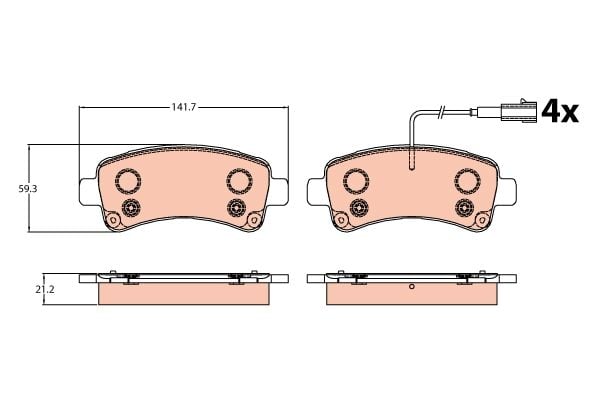 Fiat Ducato 2006-2010 Arası 140 Natural Power TRW Marka Arka Balata Fişli