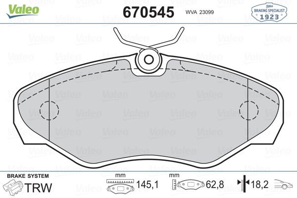 Opel Vivaro 2001-2005 Arası 1.9 Di Valeo Marka Ön Balata