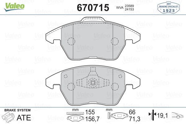 Peugeot 208 2012-2016 Arası 1.4 HDi Valeo Marka Ön Balata
