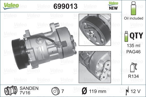 Volkswagen Sharan 1995-2010 Arası 1.9 TDI Valeo Marka Klima Kompresörü