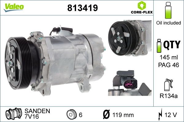 Volkswagen Sharan 1995-2010 Arası 1.8 T 20V Valeo Marka Klima Kompresörü