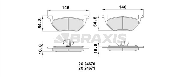 Ford Maverick 2001-2005 Arası 2.3 16V, 3.0 V6 24V, 2.0 16V Braxis Marka Arka Balata