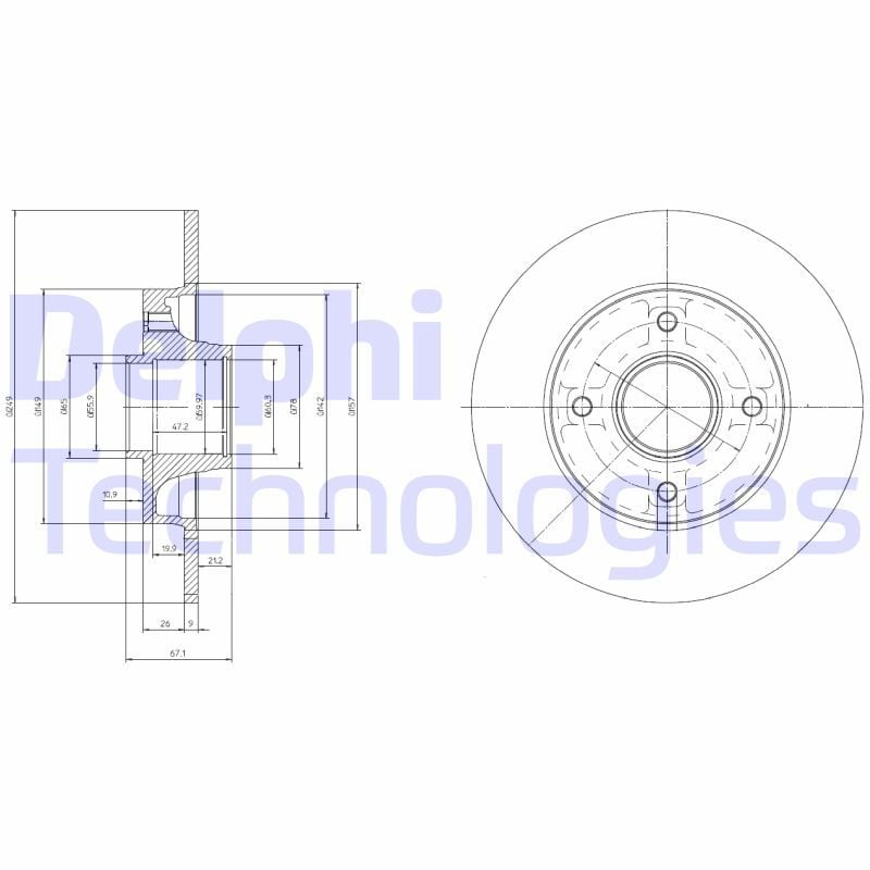 Peugeot 208 2012-2016 Arası 1.6, 1.6 HDi, 1.4 HDi Delphi Marka Arka Fren Diski