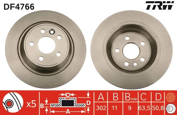 Ford Mondeo 2007-2015 Arası 2.0 TDCi, 2.0 LPG TRW Marka Arka Fren Diski