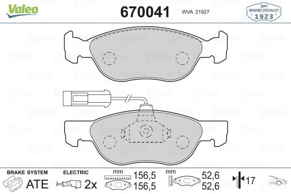 Alfa Romeo 146 1994-2001 Arası 1.9 TD Valeo Marka Ön Balata