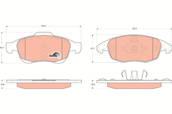 Citroen C4 2006-2015 Arası 1.6 HDi 110 TRW Marka Ön Balata