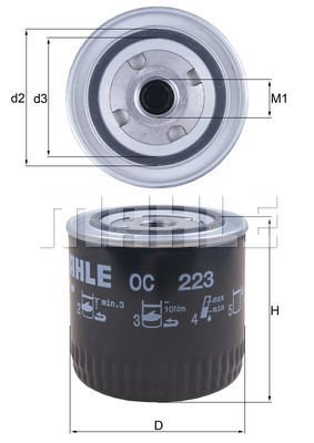 Renault 21 1986-1997 Arası 2.1 D, 2.1 Turbo-D Mahle Marka Yağ Filtresi