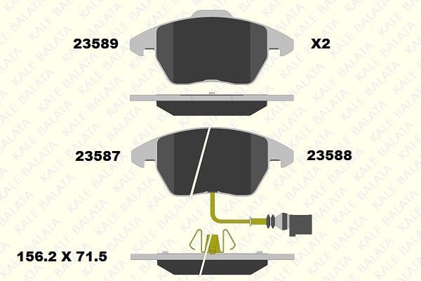 Volkswagen Caddy 2004-2015 Arası 1.9 TDI 4motion Kale Marka Ön Balata