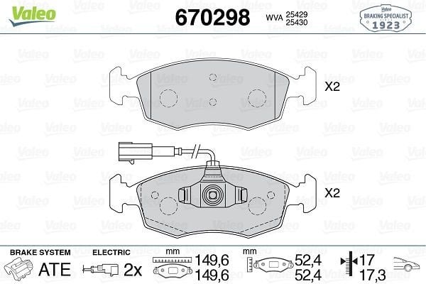 Fiat 500C 2009-2013 Arası 0.9 Valeo Marka Ön Balata