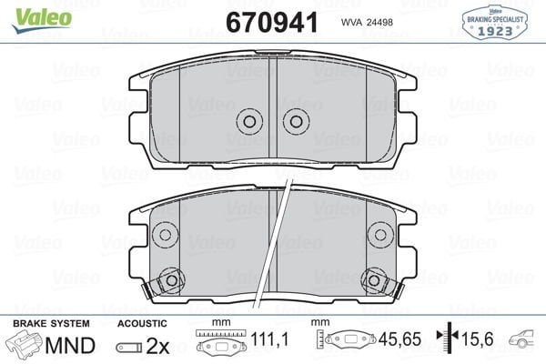 Opel Antara 2006-2010 Arası 2.4 Valeo Marka Arka Balata