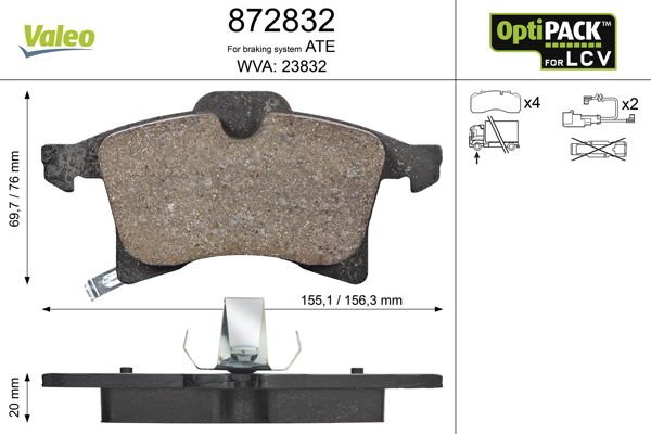 Opel Combo 2001-2011 Arası 1.7 DI 16V Valeo Marka Ön Balata