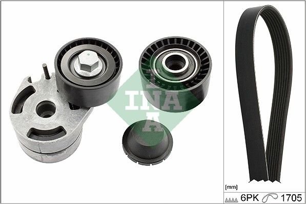 Peugeot 206 1998-2012 Arası 1.4 HDi eco 70, 1.4 HDi INA Marka Vantilatör Kayış Seti