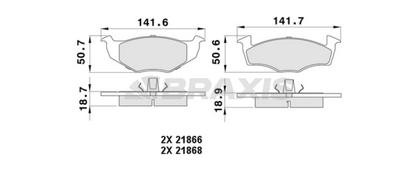 Volkswagen Golf 1989-1999 Arası 1.4, 1.9 TD, GTD, 1.9 D, 1.6, 1.8 Braxis Marka Ön Balata