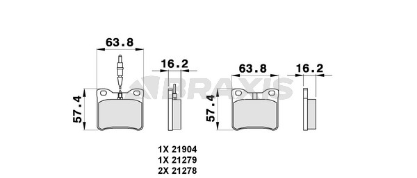 Peugeot 605 1989-1999 Arası 2.0 Braxis Marka Arka Balata Fişli