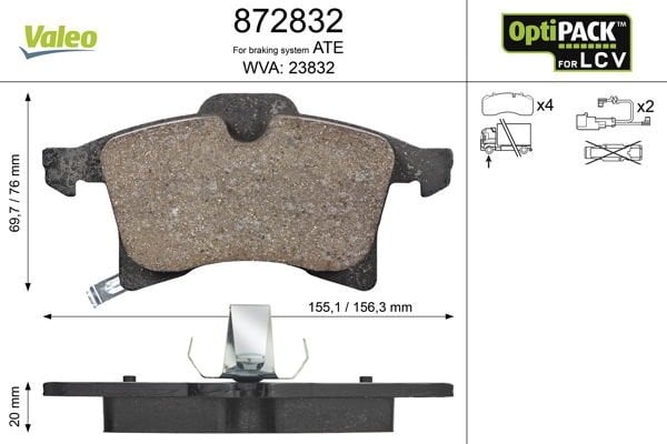 Opel Combo 2001-2011 Arası 1.7 DI 16V Valeo Marka Ön Balata
