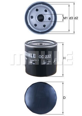 Ford Transit 1977-2000 Arası 2.5 D, 2.5 DI, 2.5 TD Mahle Marka Yağ Filtresi