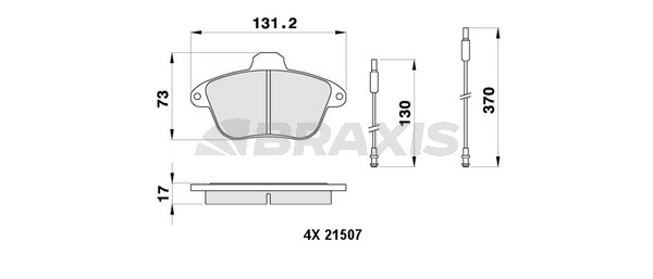 Peugeot 605 1989-1999 Arası 2.1 D Braxis Marka Ön Balata Fişli